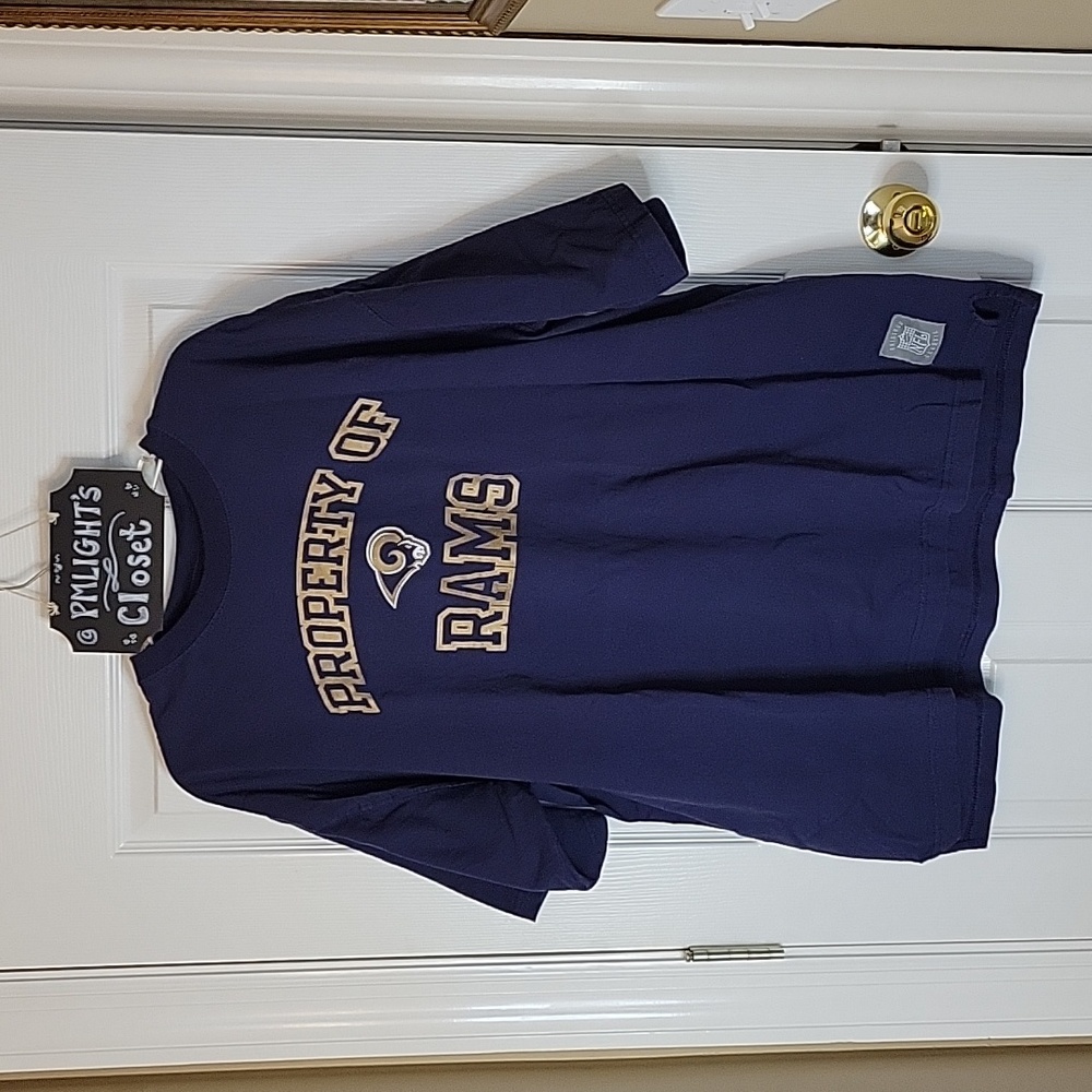 Reebok Gridiron Class T-Shirt XL Property of Rams Short Sleeve Navy Gold